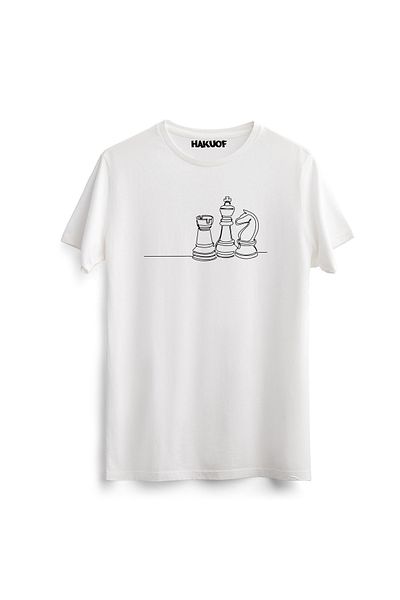hakuof Μπλουζάκι από βαμβακερό στάμπα σκακιού Unisex μπλουζάκι σκακιού