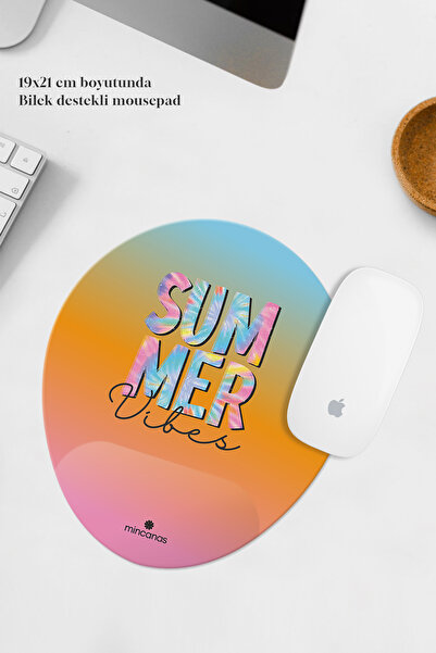 Mincanas Mouse Pad oval cu suport colorat pentru încheietura mâinii