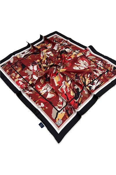 Levidor Μαύρο Claret Red Twill Μεταξωτό Φουλάρι - 3846-10