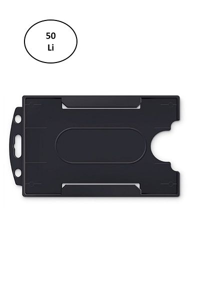 Mas 3522 Black Plastic Card Enclosure - Vertical 54X86 - Pack of 50