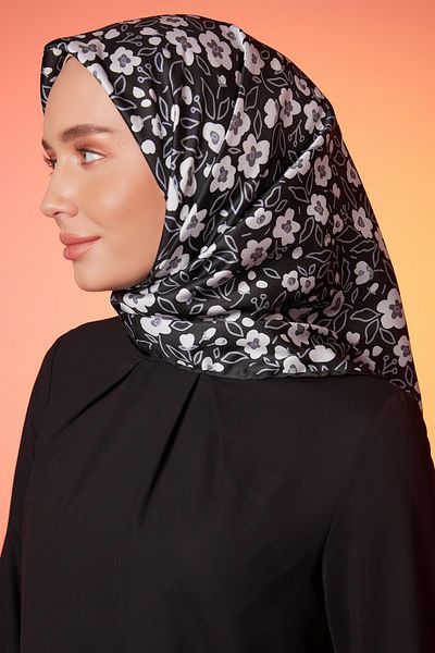Armine Μαύρο Γκρι Sport Twill Κασκόλ - 9017-04