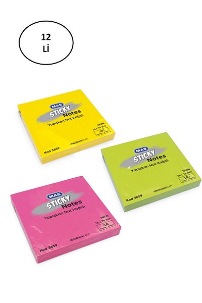 onixe Mas 3654 Mixed 100 Sheets Adhesive Note Paper