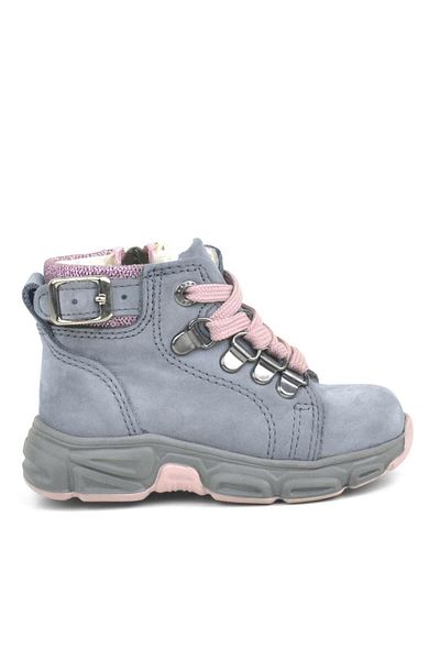 Rakerplus Genuine Leather Powder Pink Blue Zippered Baby Girl Boots