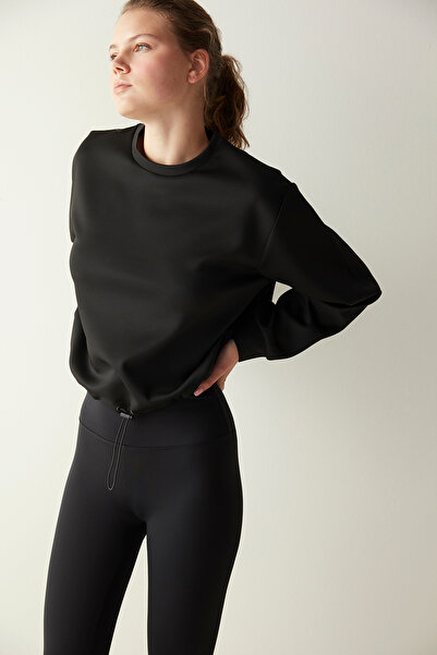 Penti Siyah Ayarlanabilir Bel Sweatshirt