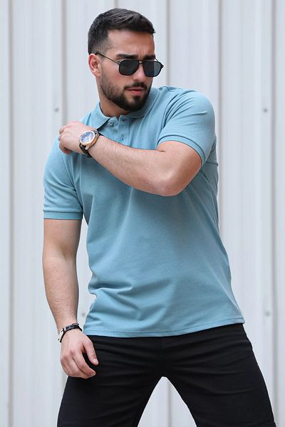 MİSHAR İTALİA Ανδρικό μπλουζάκι Polo Neck Mint