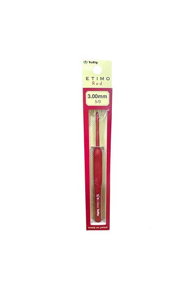 Tulip Etimo Red - 3.00 mm (Red) Crochet with Silicone Handle