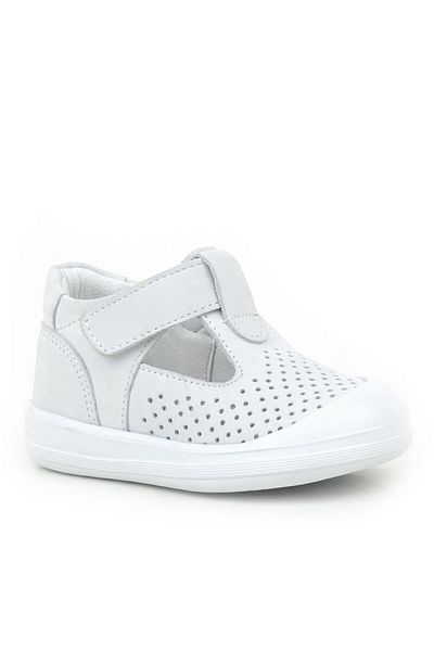 Rakerplus Shaun Genuine Leather White Velcro Anatomical Baby Sandals