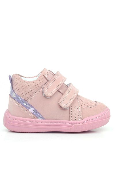 Rakerplus Pink Genuine Leather Baby Girl Boots - Velcro Raya