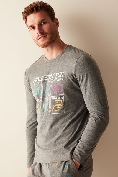 Penti Pantaloni cu mânecă lungă Joy Set pijama gri
