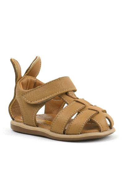 Rakerplus Bunny Genuine Leather Tan Velcro Baby Sandals