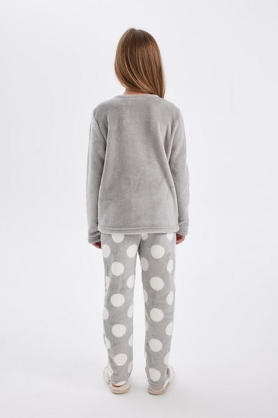 DeFacto Mädchen-Pyjama-Set Looney Tunes Plüsch-Langarm-Oberteil mit langem Unterteil D1069a824wn