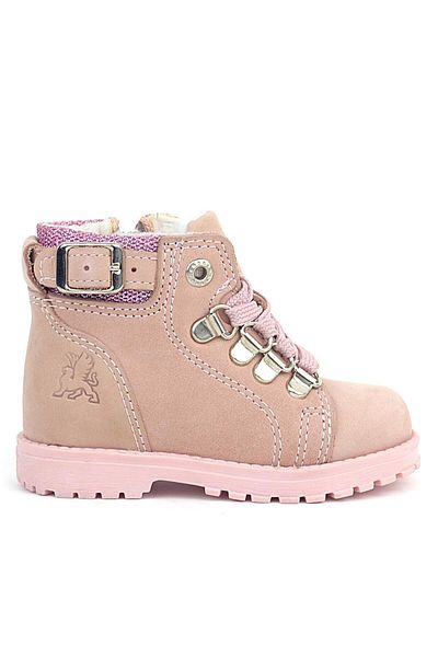 Rakerplus Griffon Genuine Leather Pink Glitter Zippered Baby Girl Boots