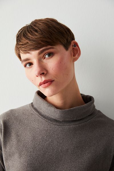 Penti Gray Soft Textured Basic Sweatshirt