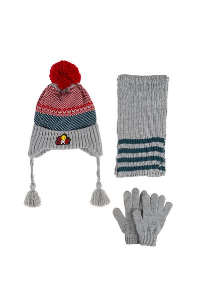 Aware Time Kitti 4-8 Years Old Baby Boy & Child Fleece Scarf Beanie Gloves Set of 3