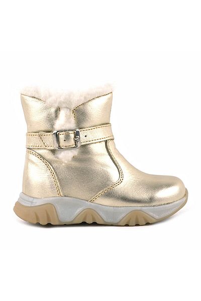 Rakerplus Leather Shiny Gold Color Baby and Children's Boots