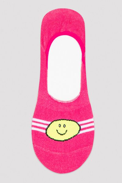 Penti Fuchsia Purple Smiley Face 2-Piece Ballerina Socks