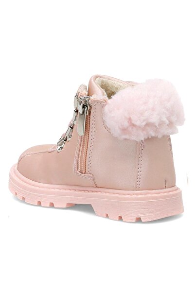 Rakerplus Pudra Pembe Fermuarlı Kız Bebek Bot Ayakkabı