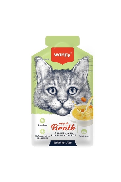 Wanpy Kediler Için Balkabağı & Havuçlu Tavuk Eti Çorbası 50 gr