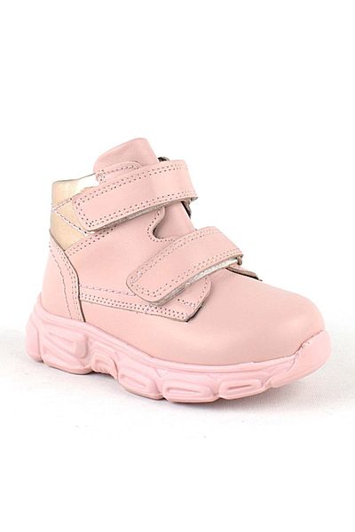 Rakerplus Genuine Leather Pink Velcro Baby Girl Boots