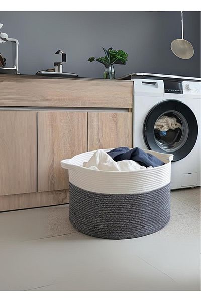 HomeTurko Large Jute Basket - Laundry Dirty, Modern Bohemian Basket, Gift