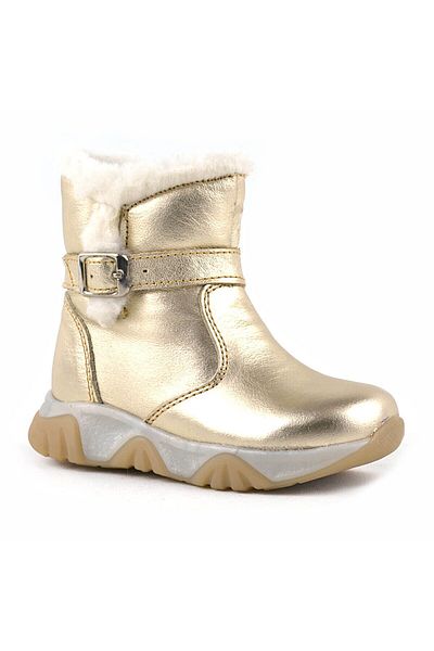 Rakerplus Leather Shiny Gold Color Baby and Children's Boots