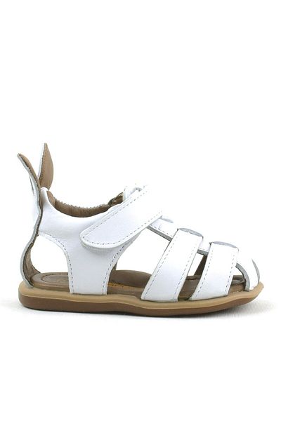 Rakerplus Bunny Genuine Leather White Velcro Baby Sandals