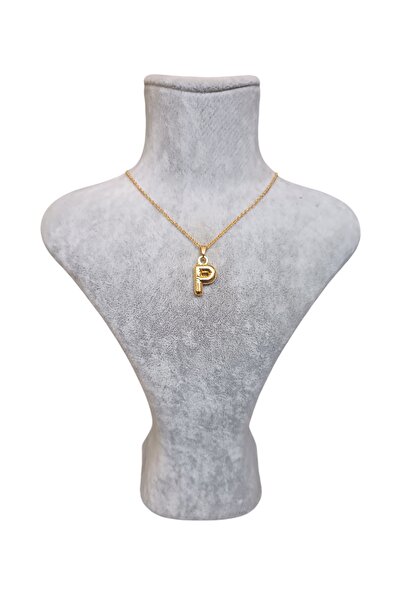 Mos Tespih قلادة بالون حرف P ذهبي