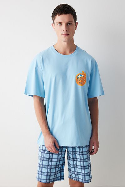 Penti Men's Nice Day Multicolor Shorts Pajama Set