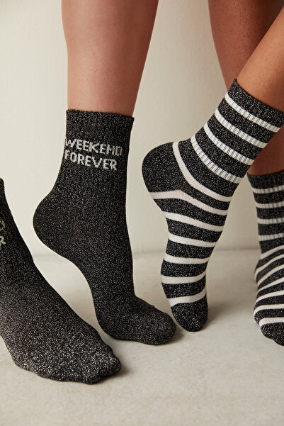 Penti Опаковка от 2 броя чорапи на лъскави райета