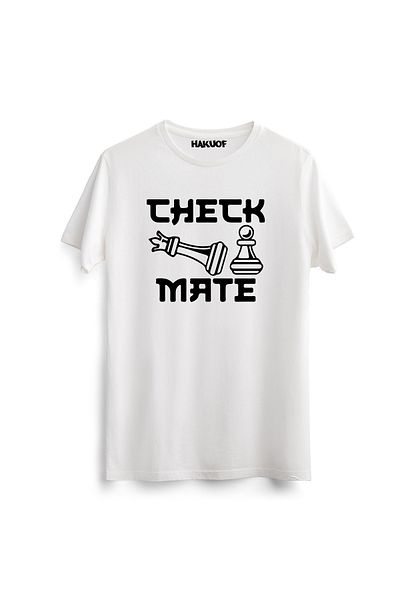 hakuof Μπλουζάκι από βαμβακερό Unisex με στάμπα σκακιού
