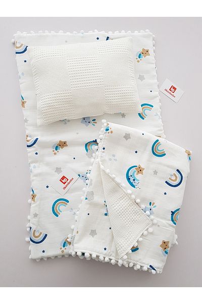 ilkimbebe Baby Diaper Set with Blanket - Cushion, Muslin, Newborn, Crib and Baby Products