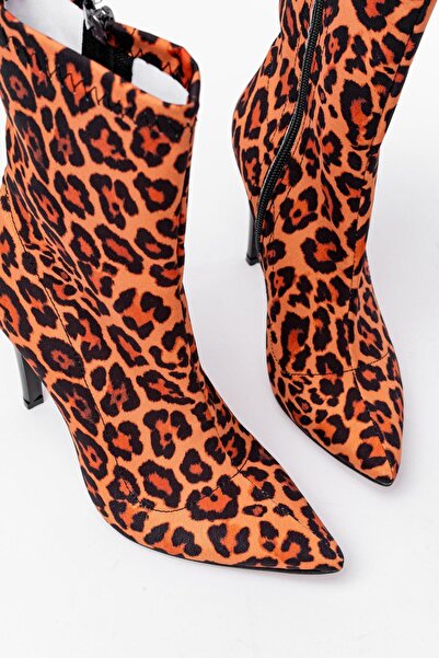 Aymood VRT-4811 Леопард Високі Тонкі Черевики на Застібці для Жінок
