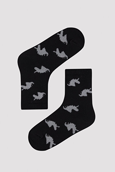 Penti Kız Çocuk Parıltı Detaylı Dark Unicorn 3 lü Soket Çorap