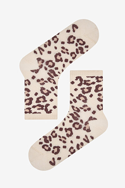 Penti Безшевни чорапи за тенис с леопард от 2 части и многоцветни кафяви пръсти