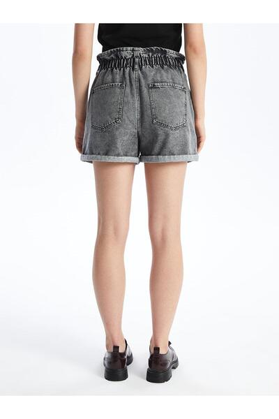 LC Waikiki LCW Jeans Women's Elastic Waist Straight Jean Shorts