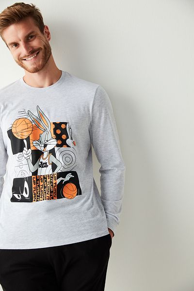 Penti Γκρι ανδρικό σετ πιτζάμες με στάμπα Bugs Bunny
