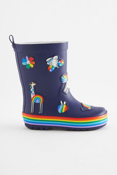 Next Baby Αδιάβροχες μπότες βροχής με μοτίβο Navy Blue Unicorn