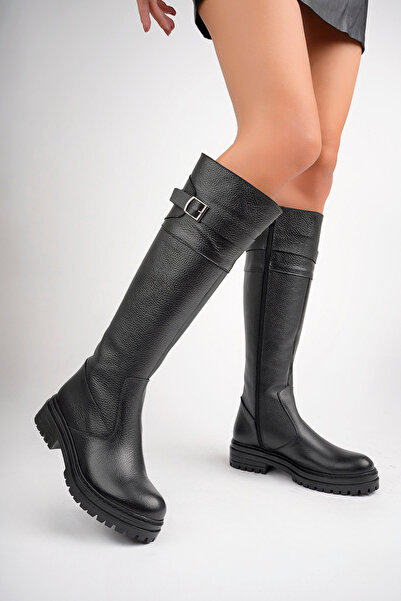 Deripabuc Genuine Leather Black Women's Leather Boots Dp02-12037