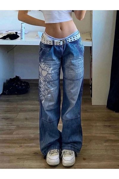 Violon Streetwear με μοτίβο Grunge Baggy Tech Jean