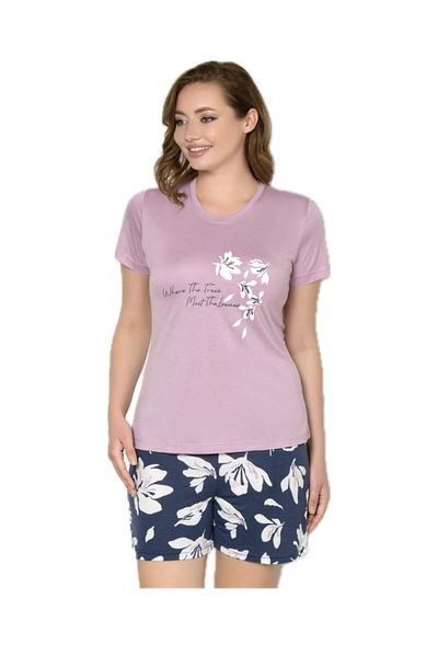Alperi 76-80 Set de pijamale cu mânecă scurtă pentru femei cu pantaloni scurți