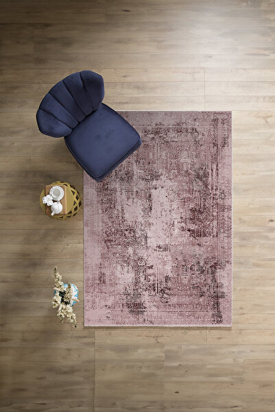 Napoli Home Dijital Baskılı Sade Otantik Model Yıkanabilir Kaymaz Taban Yollu...