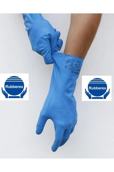 RUBBEREX قفازات لاتكس مقاومة للمواد الكيميائية متوافقة مع الطعام LW1