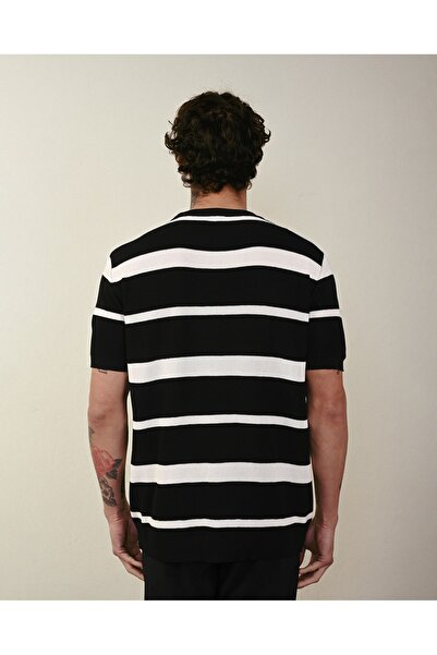 İLKCET MODA Υπερμεγέθη ριγέ Premium πλεκτό T-Shirt