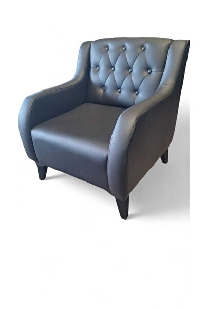 ARYANS HOME Siyah Deri Chester Ofis Koltuğu Büro Koltuğu Deri Ofis Berjeri (1...