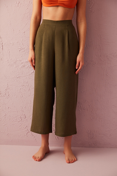 Penti Haki Keten Kumaşlı Lena Pantolon