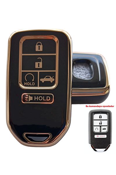 Kasey Honda Civic Accord Compatible Smart Key Case Controller Case Auto Key Holder Black Gold