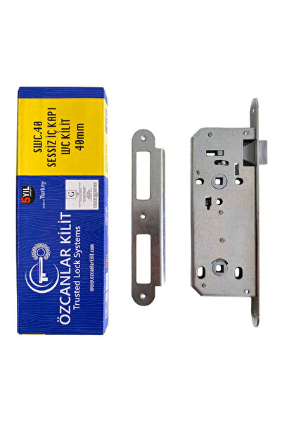 ÖZCANLAR KİLİT OVAL 40mm Gömme Sessiz İç Kapı ODA Kilidi (WC)(23mmx40mm)