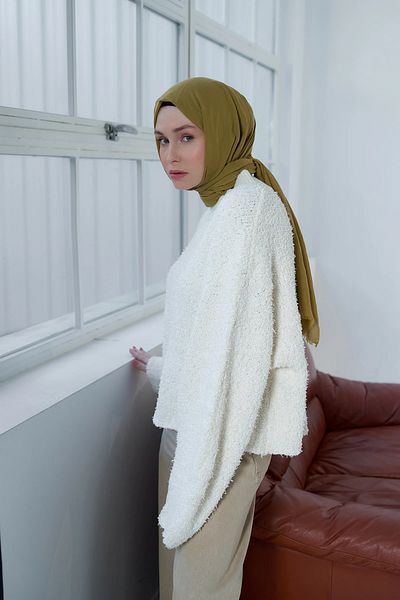 Modakaşmir Neo Cotton Shawl Oil Πράσινο Χρώμα