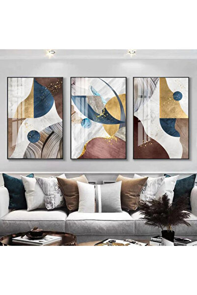 Linacci Set of 3 Black Thin Metal Frame Red Blue Yellow Glass Table