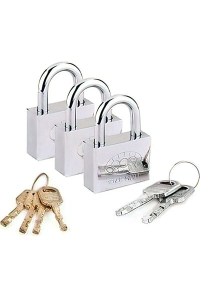 VİCEM Single Key Opened Stainless Steel Padlock Set of 6